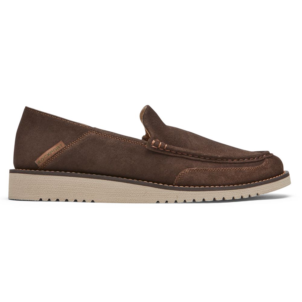 Scarpe Slip-On Rockport Uomo - Axelrod Crushback - Marroni Scuro - ECNPYFW-09